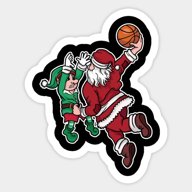 Funny Basketball Player Santa Sticker by ThyShirtProject - Affiliate